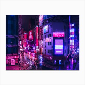 Post Apocalyptic Neon City Canvas Print