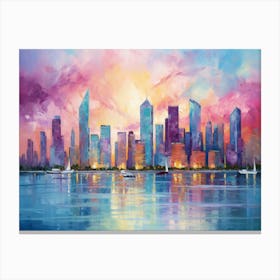 Cityscape At Sunset Canvas Print