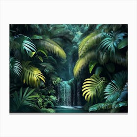 Waterfall In The Jungle Canvas Print