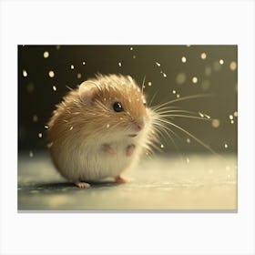 Hamster In The Snow 1 Canvas Print