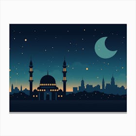 Muslim City At Night Art Print Canvas Print