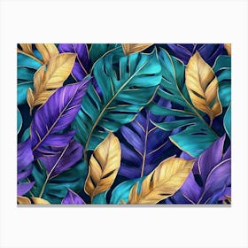 Tropical Leaves Seamless Pattern 3 Leinwandbilder