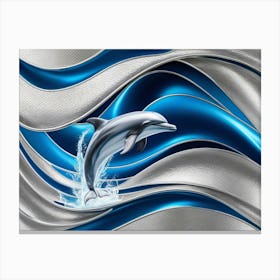 Dolphin In The Water Canvas Print