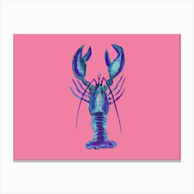 Pink Blue Lobster Canvas Print