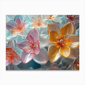 Photo Art the with Flowers Made of Glass 3d Abstraction 1 Canvas Print