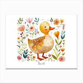Little Floral Duck 1 Poster Canvas Print