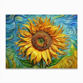 Van Gogh A Single Sunflower In Close Up Detail Pa Toile