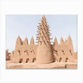 Mosque In Sudano Sahelian Architecture In Burkina Faso In West Africa Canvas Print