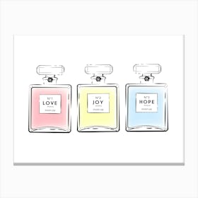 Love Joy Hope Perfumesw Canvas Print