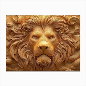 3d Peaceful Sleeping Lion 1 Canvas Print