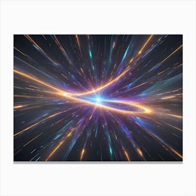 A Glowing, Abstract Composition With Streaks Of Light And A Bright Central Point, Suggesting Speed, Movement, And Energy, Ideal For Science Fiction, Space, And Technology Themes Canvas Print