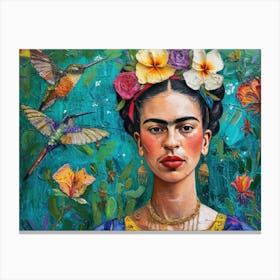 Contemporary Artwork Inspired By Frida Kahlo 2 Canvas Print