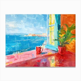 Santander From The Window View Painting 1 Canvas Print