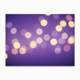 An Abstract Image Of A Blurry Background With Scattered, Glowing Circles In Shades Of Purple And Yellow Canvas Print