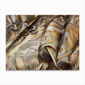 Gold And Silver Silk Canvas Print