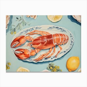 Lobsters And Lemons Canvas Print