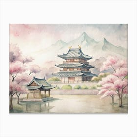 Asian Watercolor Painting Canvas Print