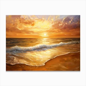 Sunset On The Beach Canvas Print