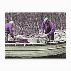 Two Men In A Boat Fisherman Canvas Print