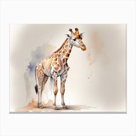 Watercolor Giraffe Canvas Print