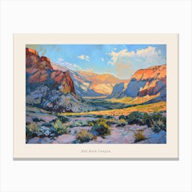Western Sunset Landscapes Red Rock Canyon Nevada 1 Poster Canvas Print