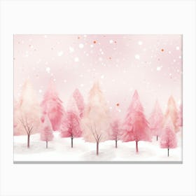 Pink Christmas Trees Canvas Print