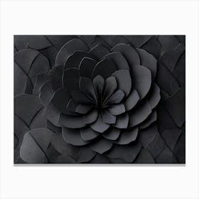 3d Dark Paper Art Fan Shape Nature Flower 1 Canvas Print