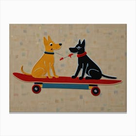 Skateboard Dogs Canvas Print