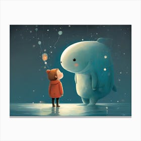 girl Illustration Emotional Conection Canvas Print