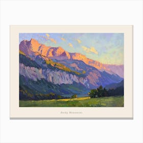 Western Sunset Landscapes Rocky Mountains 4 Poster Canvas Print