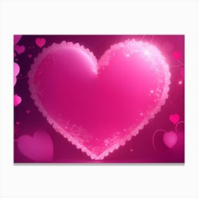 A Glowing Pink Heart Vibrant Horizontal Composition 55 Canvas Print