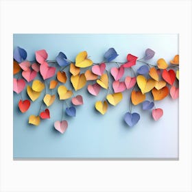 Paper Hearts Canvas Print