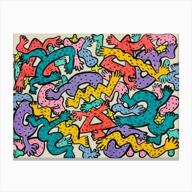 Cartoon shapes Canvas Print