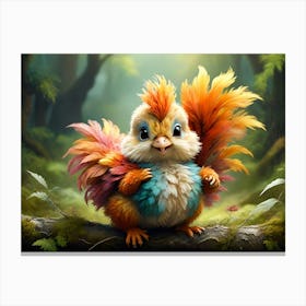 Feathered friend, Colorful Chicken #3 Canvas Print