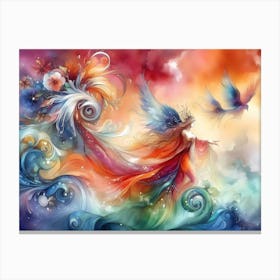 Angels And Birds Canvas Print