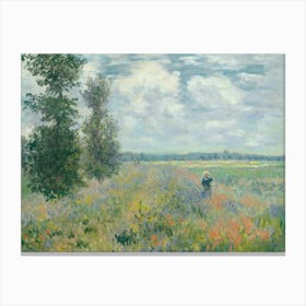 Claude Monet In The Meadow Canvas Print