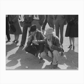 Untitled Photo, Possibly Related To Judges Of Horses Checking The Entries At The San Angelo Fat Stock Show By Canvas Print