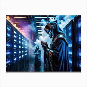 Tech priests prayying to server farms 5 Canvas Print