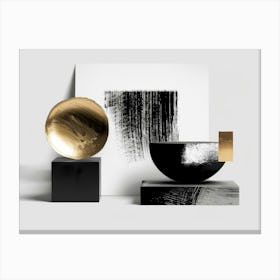 Abstract Black And Gold 8 Canvas Print