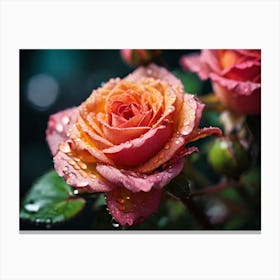 Roses In The Rain paintings art print Canvas Print