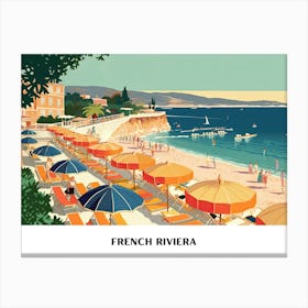 French Riviera Vintage Travel Poster Landscape 8 Canvas Print