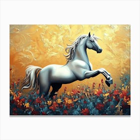 Fantasy Illustration of a Wild Unicorn Horse 3 Canvas Print