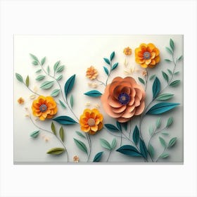 3d Floral Craft 1 Canvas Print