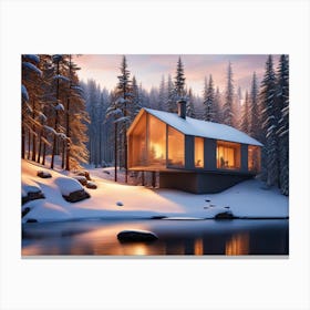 A Cabin In The Woods 3 Canvas Print
