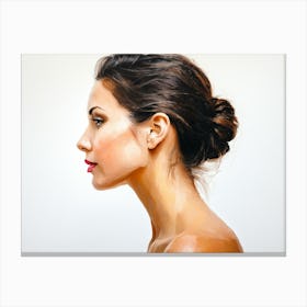 Side Profile Of Beautiful Woman Oil Painting 68 Canvas Print