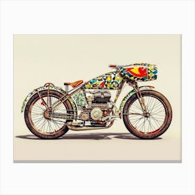 Vintage Colorful Scooter 31 Canvas Print