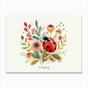 Little Floral Ladybug Poster Canvas Print