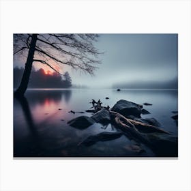 Sunrise At The Lake Canvas Print