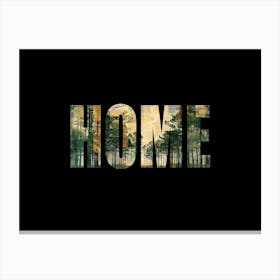 Home Poster Forest Collage Vintage 2 Canvas Print