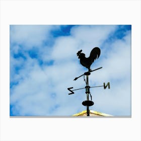 Black Weathervane In The Form Of A Rooster 1 Canvas Print